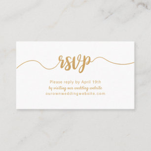 Greenery + Gold bruiloft website rsvp online kaart Visitekaartje