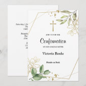 Greenery Gold Confirmation Kaart (Voorkant / Achterkant)