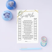 Greenery Gold Council Who Vrijgezellenfeest game Flyer (Enkel)