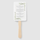 Greenery Gold Cross Baptism Christening Program Handwaaier (Achterkant)