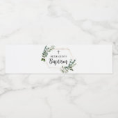 Greenery Gold Cross-Baptisme Water Fles Label Waterfles Etiket (Enkel label)