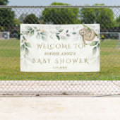 Greenery Gold Cute Slot Baby shower Welkomstteken Spandoek (Insitu)