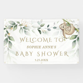 Greenery Gold Cute Slot Baby shower Welkomstteken Spandoek