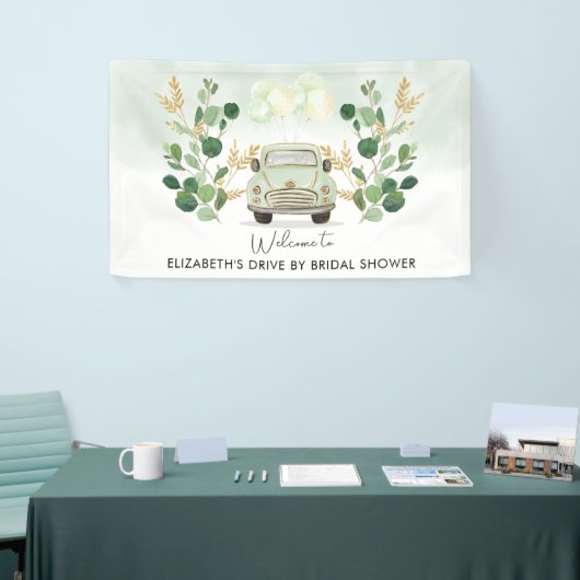 Greenery Gold Drive door Vrijgezellenfeest Welkom Spandoek (Beurs)