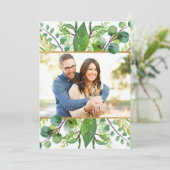 Greenery & Gold Elegant Wedding Foto Save The Date (Staand voorkant)