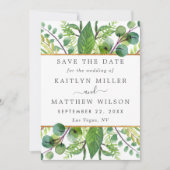 Greenery & Gold Elegant Wedding Save the Date (Voorkant)