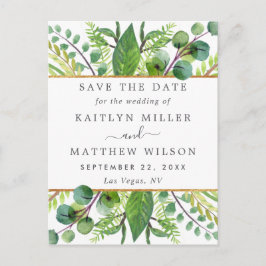 Greenery & Gold Elegant Wedding Save the Date Aankondigingskaart