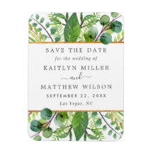Greenery & Gold Elegant Wedding Save the Date