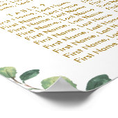 Greenery Gold Elephant Baptism Seating Chart Poster (Hoek)