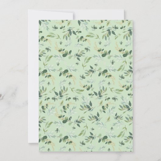 Greenery Gold Elephant Twins Neutraal Baby shower Kaart (Achterkant)