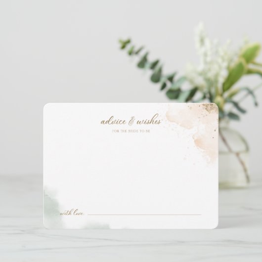 Greenery Gold Eucalyptus Advice en wenst Bride Kaart (Staand voorkant)