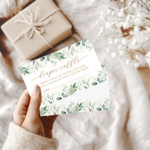 Greenery Gold Eucalyptus Baby Luier Raffle Kaart