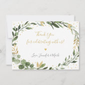 Greenery Gold Eucalyptus Baby shower Bedankkaart (Voorkant)