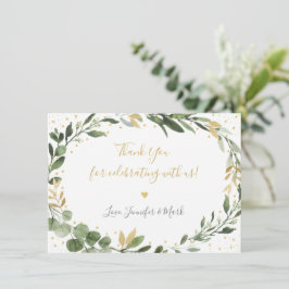 Greenery Gold Eucalyptus Baby shower Bedankkaart