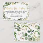 Greenery Gold Eucalyptus Baby shower Boekaanvraag Informatiekaartje (Voorkant / Achterkant)