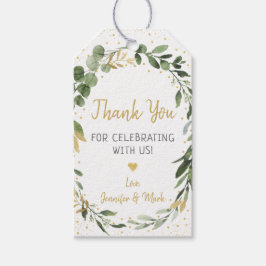 Greenery Gold Eucalyptus Baby shower Cadeaulabel