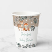 Greenery Gold Eucalyptus Baby shower Cups Papieren Bekers (Achterkant)