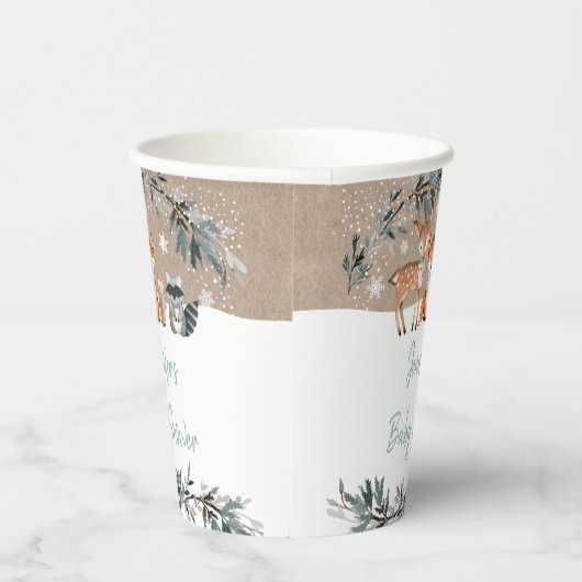 Greenery Gold Eucalyptus Baby shower Cups Papieren Bekers (Rechts)