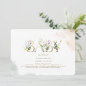 Greenery Gold Eucalyptus Baby shower Invitation Kaart (Staand voorkant)