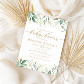 Greenery Gold Eucalyptus Baby shower Kaart