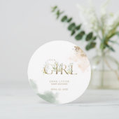 Greenery Gold Eucalyptus Het is een meisje Baby sh Kaart (Staand voorkant)