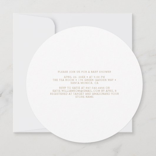 Greenery Gold Eucalyptus Het is een meisje Baby sh Kaart (Achterkant)