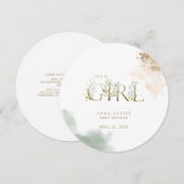 Greenery Gold Eucalyptus Het is een meisje Baby sh Kaart (Voorkant / Achterkant)