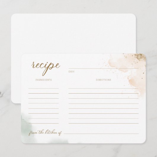 Greenery Gold Eucalyptus Vrijgezellenfeest Recipe  Kaart (Voorkant / Achterkant)