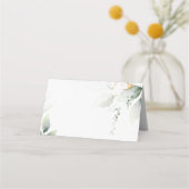 Greenery & Gold Eucalyptus Wedding Plaatskaartje (Voorkant)