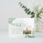 Greenery Gold Eucalyptus WEDDING QR CODE Modern Briefkaart (Staand voorkant)