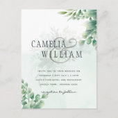 Greenery Gold Eucalyptus WEDDING QR CODE Modern Briefkaart (Voorkant)