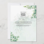 Greenery Gold Eucalyptus WEDDING QR CODE Modern Kaart (Achterkant)
