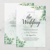 Greenery Gold Eucalyptus WEDDING QR CODE Modern Kaart (Voorkant / Achterkant)