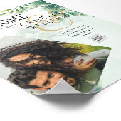 Greenery Gold Eucalyptus WEDDING QR CODE Modern Poster (Hoek)