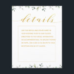 Greenery & Gold Fancy kalligrafie Wedding Details<br><div class="desc">Greenery & Gold bruiloft suite — Details blad.</div>