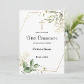 Greenery Gold First Communitation Kaart (Staand voorkant)