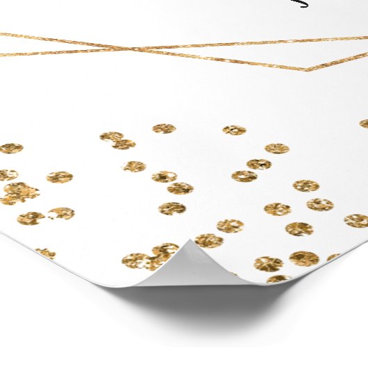 Greenery Gold Floral Gradual Party Welkom Poster (Hoek)