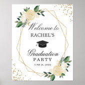 Greenery Gold Floral Gradual Party Welkom Poster (Voorkant)