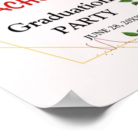 Greenery Gold Floral Gradual Party Welkom Poster (Hoek)