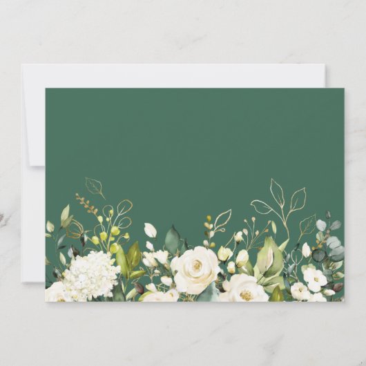 Greenery Gold Floral Photo Afstuderen Celebration Kaart (Achterkant)