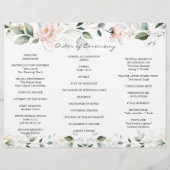 Greenery Gold Floral Tri+Fold Wedding Programme Flyer (Achterkant)