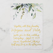 Greenery Gold Foil Calligrafie Fine Art Style Folie Uitnodiging (Voorkant)