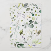 Greenery Gold Foil Calligrafie Fine Art Style Folie Uitnodiging (Achterkant)