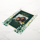 Greenery Gold Foil FOTO QR CODE Wedding Save Date Folie Uitnodiging (Gedraaid)