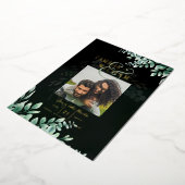 Greenery Gold Foil FOTO QR CODE Wedding Save Date Folie Uitnodiging (Gedraaid)