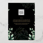 Greenery Gold Foil FOTO QR CODE Wedding Save Date Folie Uitnodiging (Achterkant)