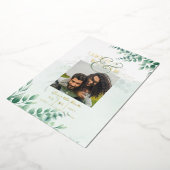 Greenery Gold Foil FOTO QR CODE Wedding Save Date Folie Uitnodiging (Gedraaid)