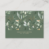 Greenery Gold Foliage Books voor Baby Informatiekaartje (Achterkant)