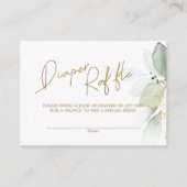 Greenery Gold Foliage Diaper Raffle Enclosure Kaar Informatiekaartje (Voorkant)