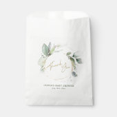 Greenery Gold Foliage Eucalyptus baby shower Bedankzakje (Voorkant)